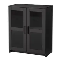 在飛比找IKEA優惠-IKEA 附門收納櫃, 玻璃/黑色, 78x95 公分