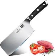 SHAN ZU Cleaver Knife, Kitchen Knife 7 Inch Professional Butcher Cleaver Chef Knife Chopper Chinese Butcher Knife High-Carbon Steel German Steel Meat Cleavers for Home Kitchen & Restaurant