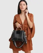 [Belle & Bloom] Twilight Leather Cross-Body Bag - Black