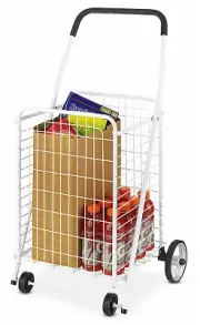 Whitmor 6023-8343 Large Utility Cart, White Steel Frame - Quantity 1