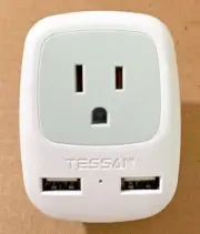 TESSAN European Travel Plug Adapter, Europe Power Adaptor With 2 USB Ports, Type