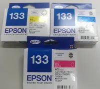 在飛比找Yahoo!奇摩拍賣優惠-EPSON 133 原廠墨水匣－標準型，黃、藍、紅色各一，全