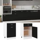 Kitchen Drawer Bottom Cabinet Cupboard Storage Organiser With 2 Shelves Black