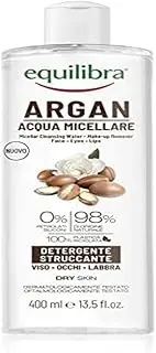 Equilibra Viso, Argan Micellar Water, Delication and Eyes Based on Hyaluronic Acid and Plant Surfactants - Cleansing and Structure with Gentle Structure 400 ml