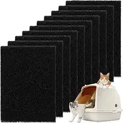 10Pcs Cat Litter Box Carbon Filter Replacement Activated Carbon Odor Filters Odor Charcoal Filter Cat Filter for Hooded Cat Litter Tray Cat Litter Box and Pans Accessories