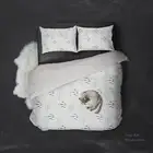 3D Cactus Geometry Pattern White Quilt Cover Set Bedding Sets Pillowcases 64
