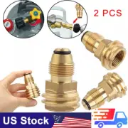 2x Propane Adapter: POL to QCC1, 100% Solid Brass, Ideal for Heaters