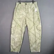 NWT! Anthropologie Pilcro Slim Linen-Blend Beach Cargo Pants Size Small Green