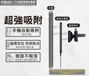 NCC認證台灣製MINIQ 車用/家用/磁吸式15W無線充最輕薄的MagSafe無線充電板iPhone13快速充電