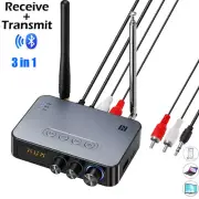 3in1 Bluetooth 5.1 Transmitter Receiver Wireless NFC to RCA Stereo Audio Adapter