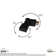 Adapter Video HDMI Female Male Pass Thru Extender Swivel Port Replicator