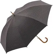 Umbrella 8 Ribs 45'' Stick Umbrella Windproof and UV Resistant Auto Open Umbrella Wooden Curved Handle Classic Plaid Golf Umbrella for 2-3 Persons Sun and Rain Proof