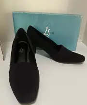 NEW Life Stride Retro Black Solan Heels Shoes Pumps 818L34 Size 8N demo with box