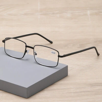 Metal Square Reading Glasses for Men Women Blue Light Blockin Readers +1.0~4.0