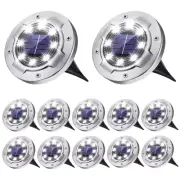 12X Solar Garden Lights 8 LED Inground Recessed Outdoor Deck Path Buried Light