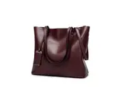 Fashion Retro Pu Leather Large-Capacity One-Shoulder Handbag - Coffee