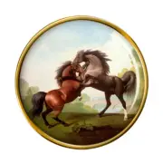 Fighting Stallions by George Stubbs Lapel Pin Badge