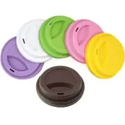 Nevenka 6 Pack Cup Lids Food Grade Silicone Cup Spill-Proof Reusable Coffee Mug Covers-Set1