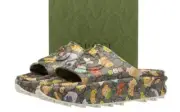 NEW GUCCI MEN'S GG GUCCISSAMA PLATFORM WEDGE SANDALS SHOES 12/US12.5