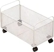 JISADER Mesh Rolling File Cart Rolling File Organizer with Wheels Mesh Storage Cart for Books, 48x30x30cm
