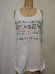 Jane And Bleecker New York Racerback Sleep Tank Top 353750 White NWT