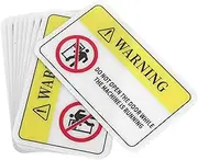 ETHZZLE 10pcs PVC Safety Warning Stickers for Industrial Equipment Do Not Open The Door While The Machine Is Running Durable Labels for Factories and Warehouses Eye Catching Caution Signs