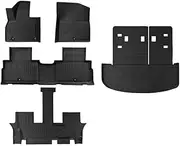 All Weather TPE Floor Mats Compatible with Kia Telluride 2024 2023 2022 2021 2020, Anti-Slip WP Trunk Mat with Backrest Mat(5PCS Full Set)