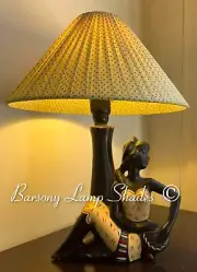 PLASTIC RIBBON MEDIUM COOLIE LEMON and BLACK POLKADOT LAMPSHADE for BARSONY LAMP