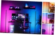 RGB Corner Floor Lamp, 65" Color Changing Modern Corner Lamp with APP 2 PCS