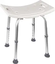 EZ2CARE Shower Chair, Adjustable Height Bath Seat, Non-Slip Bathroom Stool for Seniors, Elderly, Disabled, Lightweight Alloy Aluminum Bench, Tool Free Assembly, Support 136 kg