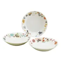 在飛比找momo購物網優惠-【小禮堂】Moomin 陶瓷圓盤3入組 - 植物(平輸品)