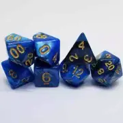 Galactic Blue Dice RPG Set Polyhedral DND Dungeons and Dragons Pathfinder