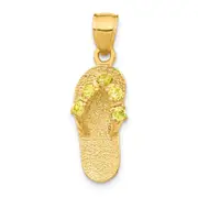 14k Yellow Gold 3D November/CZ Birthstone Flip Flop Pendant