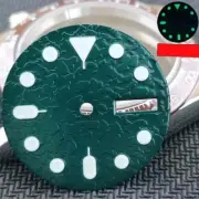 Green Lume 28.5mm Bumpy Metal Watch Dial White Painted for SKX007 NH36