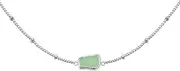 [Rosefield] Women's Organic Gemstone Jade Silver-Tone Necklace, 41-45cm