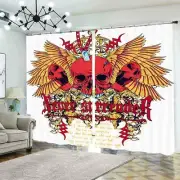 Orange Red Wings Simple 3D Curtain Blockout Photo Printing Curtains Drape Fabric