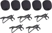 Bestshoot Lavalier Microphone Lapel Clip and Foam Windscreen Cover, 5 Packs Lavalier Microphone Replacement, Metal Tie Collar Clip for Omnidirectional Condenser Mic, Boya Saramonic Maono.