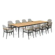 SIMPO Atlanta-Axis 11-Piece Outdoor Extendable Dining Setting
