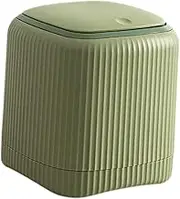B Baosity Mini Desktop Trash Can 13.5x13.5x14.5cm Versatile with Press Type Lid Small Recycle Bin, Green