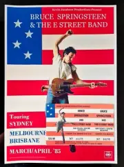 BRUCE SPRINGSTEEN The Boss Repro. TICKET & A4 Poster 1985 March 31 BRISBANE