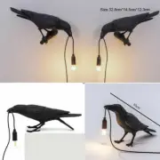 Style Raven Lamp Light Black Novelty Bird Crow Wall lamp Decoration Halloween