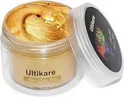 Hair Color Wax, Ultikare Instant Hair Dye Cream Mud Washable Temporary Hair Dye Natural Hairstyle Color Pomade for Party, Cosplay, Halloween (Grey) (Gold)