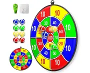 Children's Dart Board with 8 Sticky Balls Dart Board Set with Hooks Toy Gift, Children's Dart Sticky Target