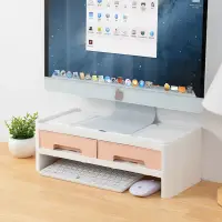 在飛比找博客來優惠-IDEA-雙抽屜桌面螢幕墊高架 粉色