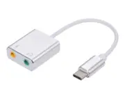 USB Type-C External Sound Card 7.1 Stereo Audio Mic Adapter For Macbook Pro A...