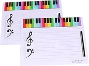 OHPHCALL 2pcs Music Notation Whiteboard Magnetic Writing Board Erasable Whiteboard for Home School
