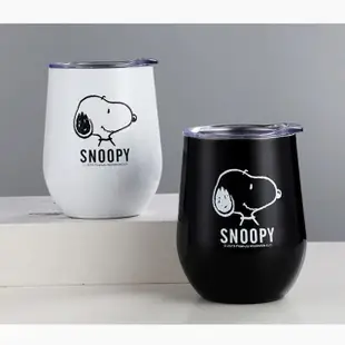 【SNOOPY 史努比】史努比不銹鋼蛋殼水杯 咖啡杯 簡約時尚超可愛 家用清新森系蛋殼杯(平輸品)