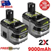 2X 18V 9.0Ah New Battery 18V For Ryobi P108 ONE+ Plus P103 P104 P107 P109