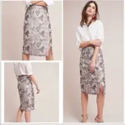 NEW Anthropologie Isla Maude Clarissa Jacquard Pencil Skirt SIZE XL