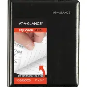 2025 AT-A-GLANCE Weekly/Monthly Refillable Planner, 7" x 8-3/4", Black